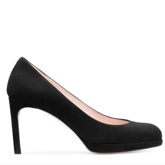 Stuart Weitzman Beatrix Suede Stiletto Pumps Black Heels Size 11 - Picture 1 of 12